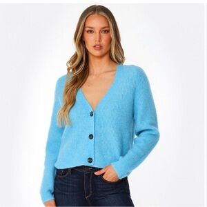 Ganni light blue wool cardigan!